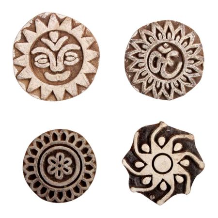 Set of 4 Piece New Mix Wooden Printing Block